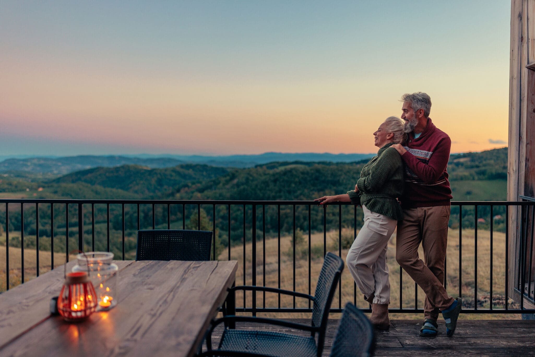 Seniors on vacation at mountains